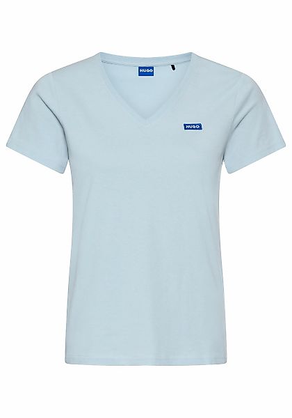 HUGO Blue T-Shirt "Classic V" mit Logo, V-Ausschnitt günstig online kaufen