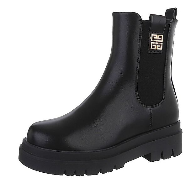 Ital-Design Elegante Chelsea Boots mit komfortabler Sohle für Damen Plateau günstig online kaufen