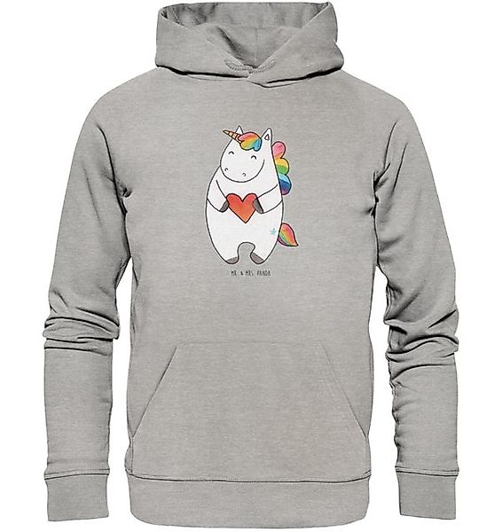 Mr. & Mrs. Panda Hoodie Einhorn Herz Größe XXL - Heather Grey - Geschenk, F günstig online kaufen