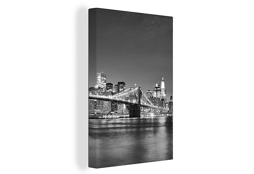 OneMillionCanvasses® Leinwandbild New York - Brücke - Brooklyn - Schwarz un günstig online kaufen