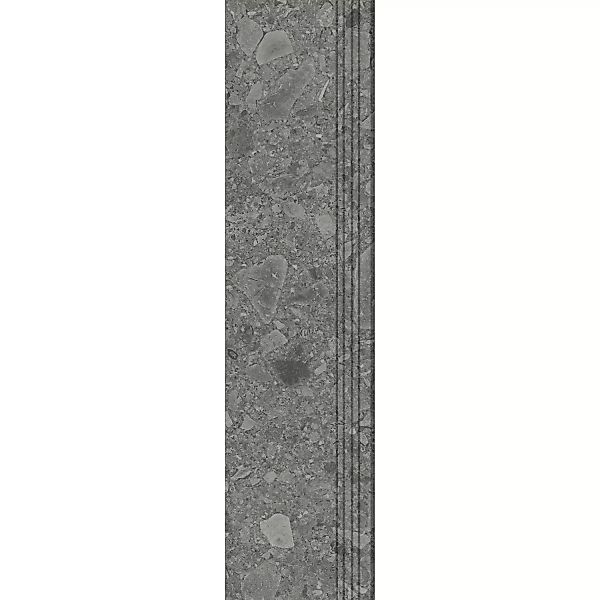 Trittstufe Riverstone Feinsteinzeug Glasiert Grau Matt 30 cm x 120 cm günstig online kaufen