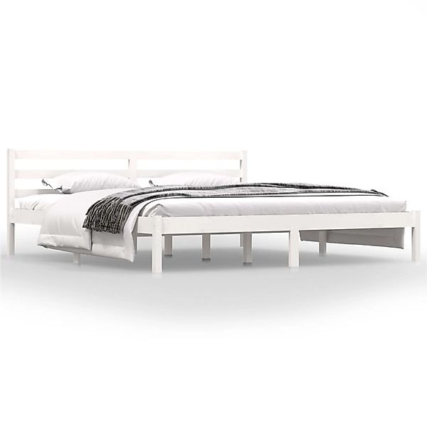 vidaXL Massivholzbett Kiefer 180x200cm Weiß 6FT Super King1136759 günstig online kaufen