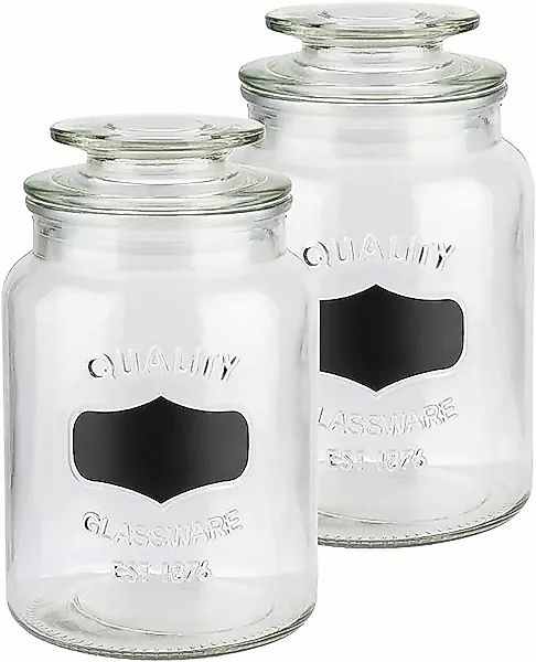 APS Vorratsglas Set, 2 Stk. tlg. mit Beschriftungsfeld, luftdichter Verschl günstig online kaufen