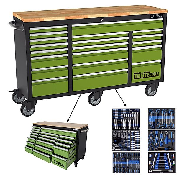 TRUTZHOLM Werkstattwagen Deluxe XXL 254 Teile 161x92,5 cm 20 Schubladen günstig online kaufen