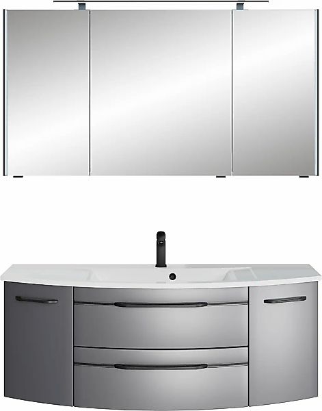 Saphir Badmöbel-Set "Serie 7045 2-teilig Mineralmarmor-Waschtisch mit LED-S günstig online kaufen