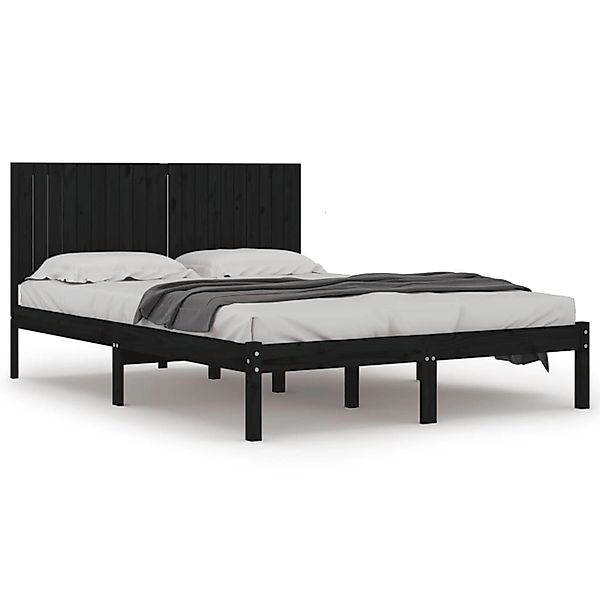 vidaXL Massivholzbett Schwarz Kiefer 200x200 cm1179352 günstig online kaufen