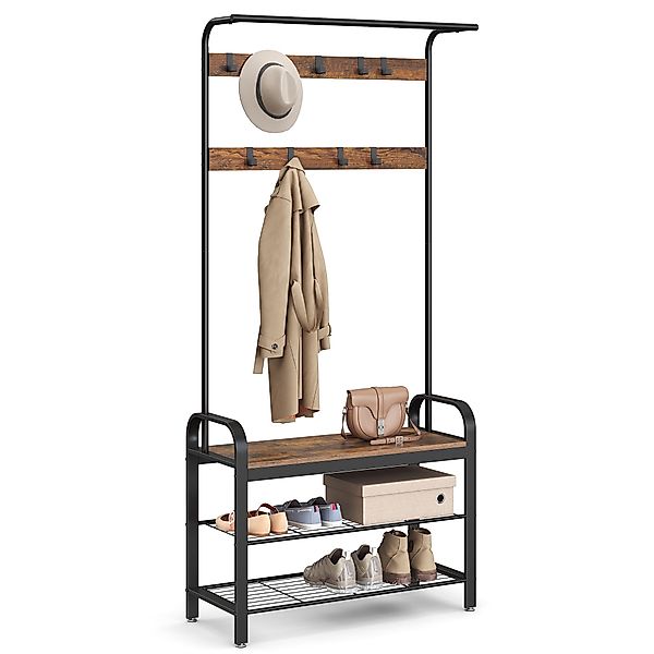 VASAGLE Garderobenständer Garderobe, mit Sitzfläche, 2 günstig online kaufen