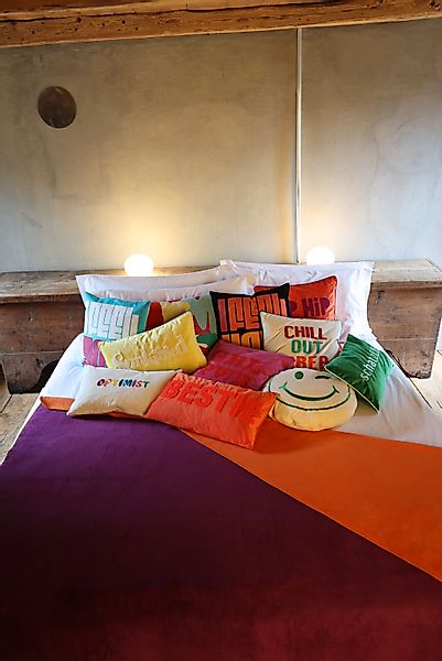 PAD Dekokissen "LETTERS" farbige Keder, mit Schriftzug, verschiedene Größen günstig online kaufen