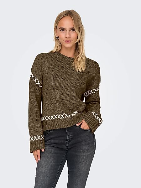 ONLY Rundhalspullover "ONLAMANDA LIFE LS O-NECK DETAIL CC KNT" günstig online kaufen