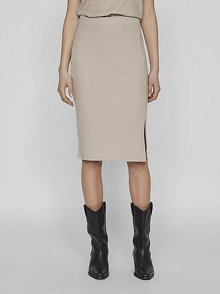 Vila Sommerrock Gerippt Jersey Bleistift High Waist Midi Skirt VIRIBINI HW günstig online kaufen