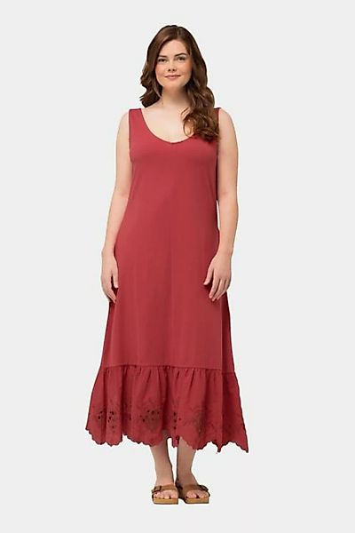 Ulla Popken Maxikleid Maxikleid A-Linie Rundhals ärmellos Biobaumwolle günstig online kaufen