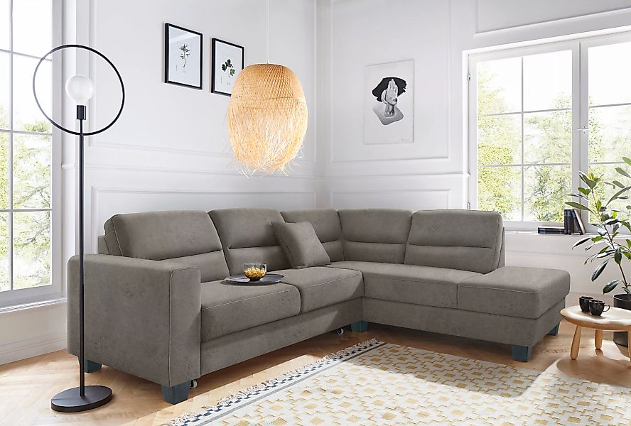 TRENDMANUFAKTUR Ecksofa "Chamber, zeitlos und modern, hoher Sitzkomfort, L- günstig online kaufen