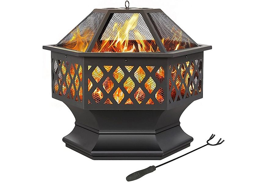 Yaheetech Feuerschale, Ø 61/71cm sechseckige Feuerschale günstig online kaufen