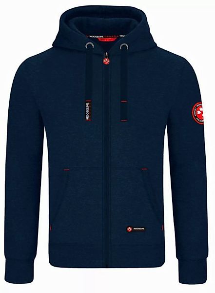 MOOSELINE Sweatjacke Herren Navy - rotes Stoffpatch (1-tlg) rote Stoff Patc günstig online kaufen