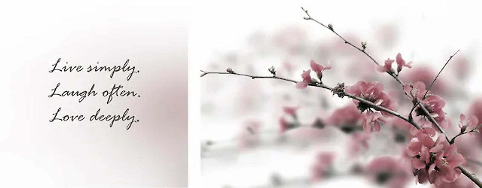 queence Leinwandbild »Live, Laugh & Love« Blumenbilder   Kunst   Modern   S günstig online kaufen