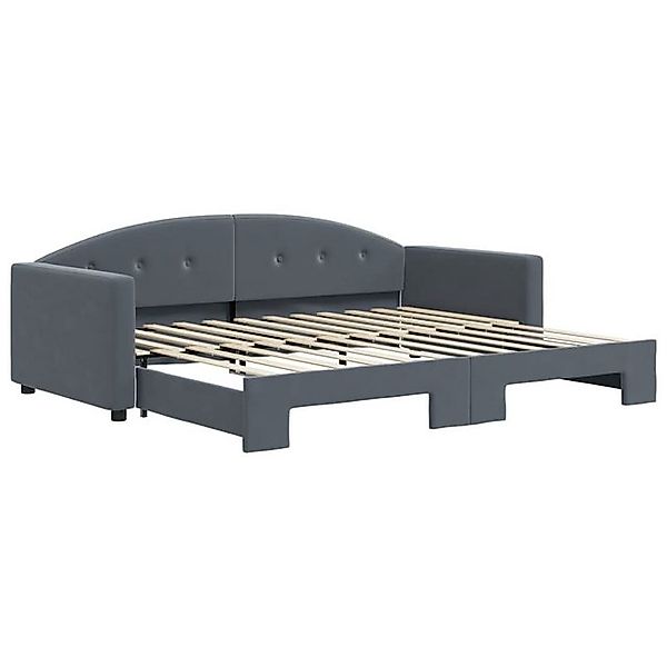 vidaXL Bett Tagesbett Ausziehbar Dunkelgrau 90x200 cm Samt günstig online kaufen