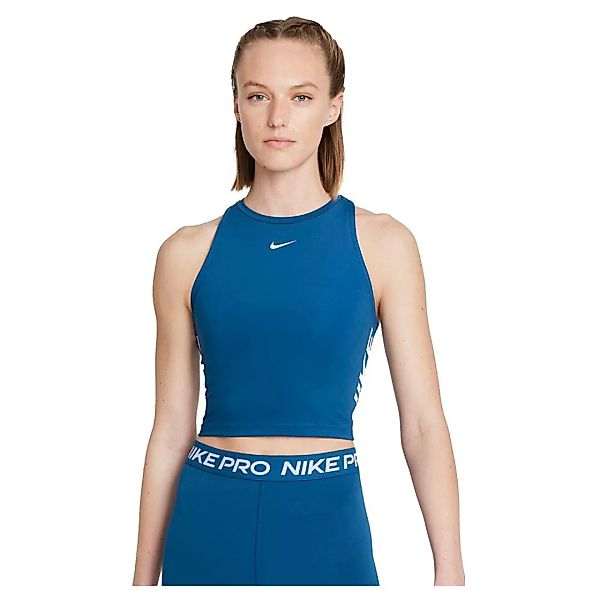 Nike Pro Dri Fit Cropped Graphic Ärmelloses T-shirt XL Court Blue / White günstig online kaufen