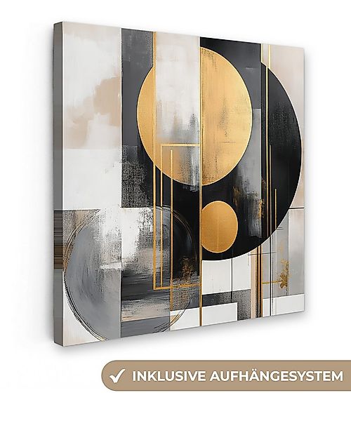OneMillionCanvasses® Leinwandbild Abstrakt - Gold - Silber - Formen - Ästhe günstig online kaufen