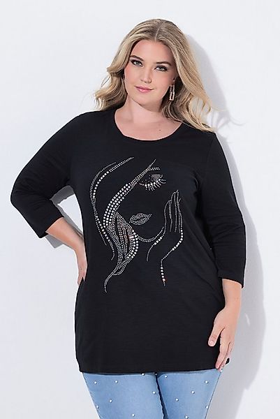 MIAMODA Longsleeve T-Shirt Classic Fit Frauen Glitzermotiv günstig online kaufen