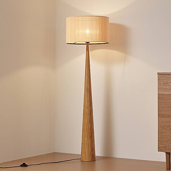 Lucande Stehleuchte Fabrena, naturfarben, Bambus, Höhe 138cm günstig online kaufen
