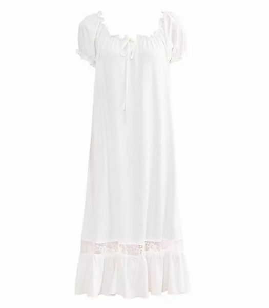 FIDDY Pyjamaoberteil Damen-Nachthemd mit kurzen Ärmeln, Retro-Puffärmeln un günstig online kaufen