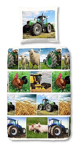 JACK Kinderbettwäsche 135x200cm Bauernhof Landwirtschaft Traktor Tiere, Mic günstig online kaufen