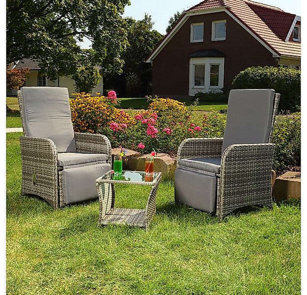 Mucola Sitzgruppe Gartenmöbel Set Sitzgruppe Polyrattan Balkonset Essgarnit günstig online kaufen