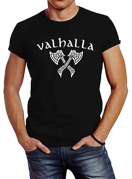 Neverless Print-Shirt Herren T-Shirt Valhalla Axt günstig online kaufen