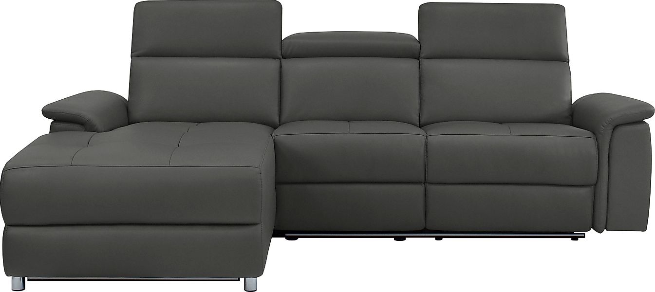 Home affaire Ecksofa "Pareli, L-Form, 259cm,m. Recamiere, Echtleder, Kunstl günstig online kaufen