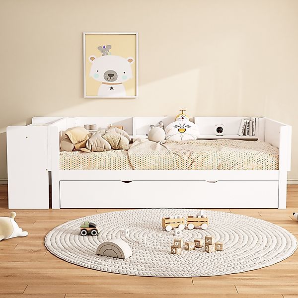 OKWISH Kinderbett mit Schreibtisch, Jugendbett Daybett günstig online kaufen