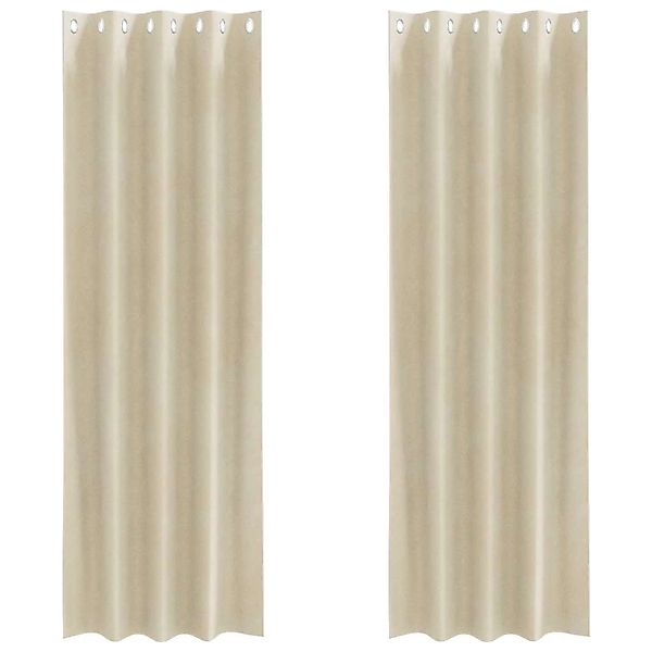 vidaXL Vorhänge 2 Stk Creme 140 x 245 cm Samt 4107181 günstig online kaufen