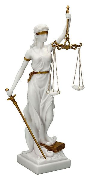 Figuren Shop GmbH Dekofigur Justitia Figur - Gerechtigkeits-Göttin weiß-gol günstig online kaufen