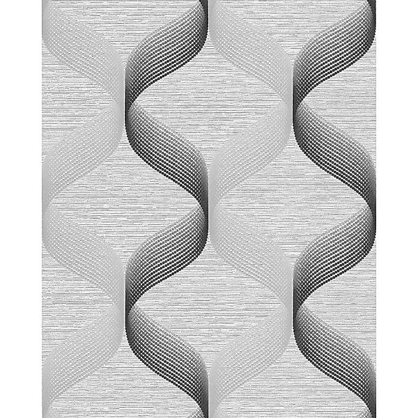 EDEM 1034-10 Retro Tapete Grafisch glitzernd Silber Grau Anthrazit 0,53 m x günstig online kaufen