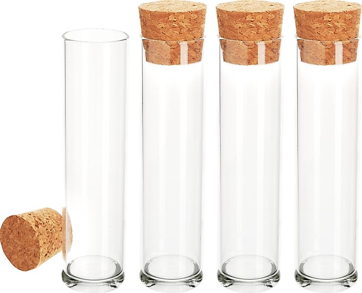 VBS Dekovase Reagenzgläser mit Korken, 4 günstig online kaufen