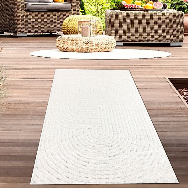 Carpetia Outdoorteppich Teppich Outdoor mit Kreismuster günstig online kaufen