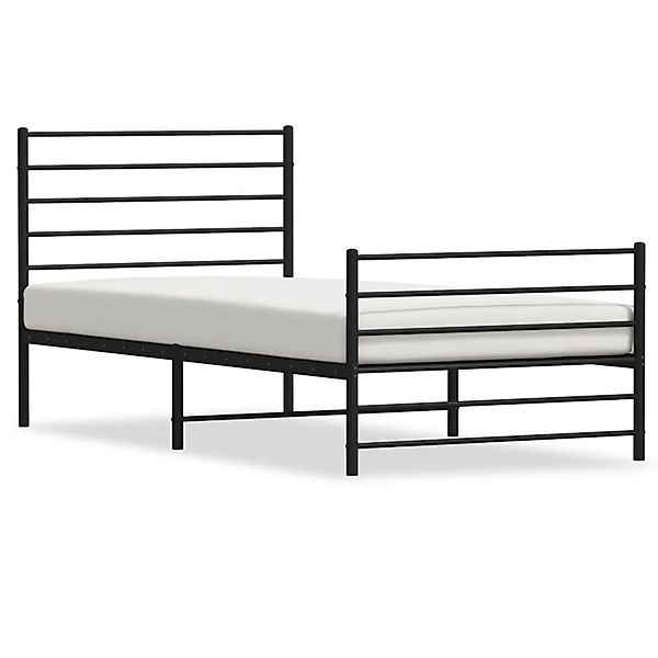 vidaXL Bettgestell mit Kopf- und Fußteil Metall Schwarz 90x200 cm 352330 günstig online kaufen