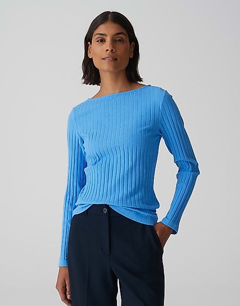 OPUS Langarmshirt Rippshirt SOVKE Slim aus günstig online kaufen