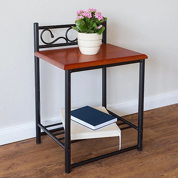 Homestyle4u Nachttisch Nachtkonsole Nachtschrank Metall Beistelltisch Schra günstig online kaufen