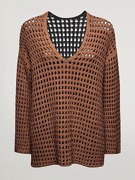 Wolford - Knit Net Top Long Sleeves, Frau, sugar almond/black, Größe: XS günstig online kaufen