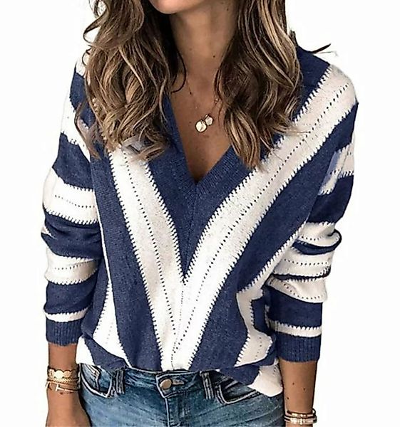 AFAZ New Trading UG T-Shirt Gestreifter Damenpullover, elegantes Sweatshirt günstig online kaufen