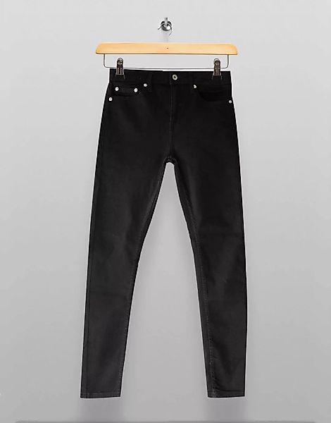 Topman – Extrem hautenge Jeans aus Bio-Baumwollmix in Schwarz günstig online kaufen