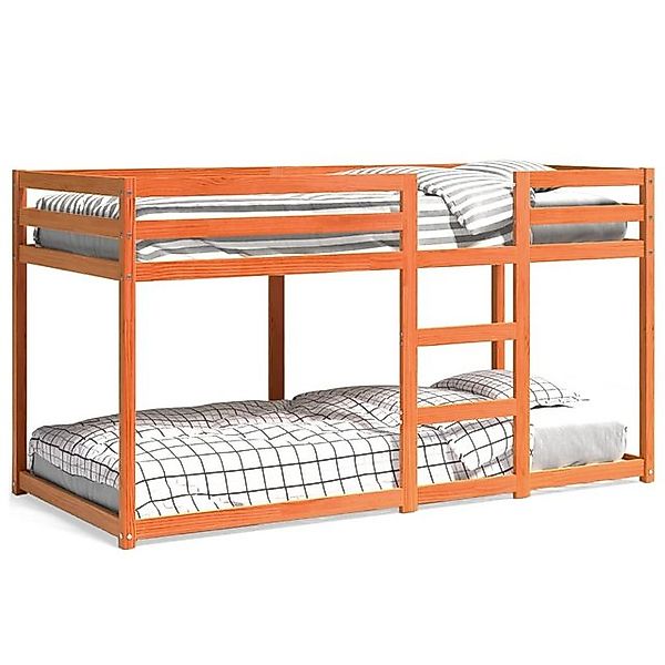 vidaXL Etagenbett Etagenbett Wachsbraun 90x200 cm Massivholz Kiefer Bett Be günstig online kaufen