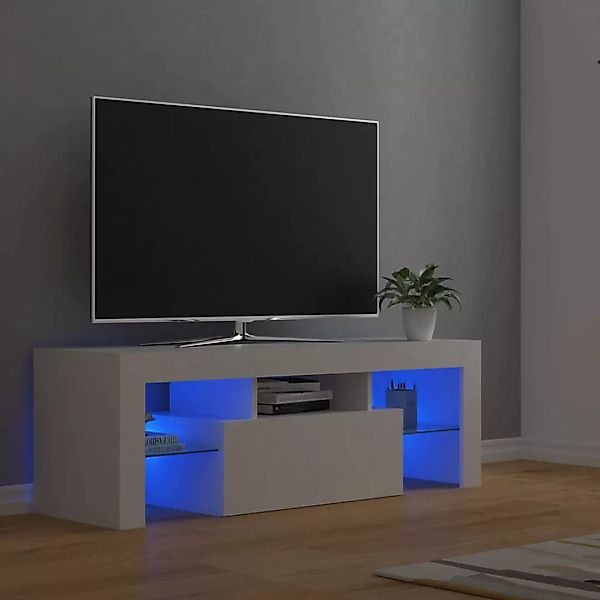 Tv-schrank Mit Led-leuchten Weiß 120x35x40 Cm günstig online kaufen