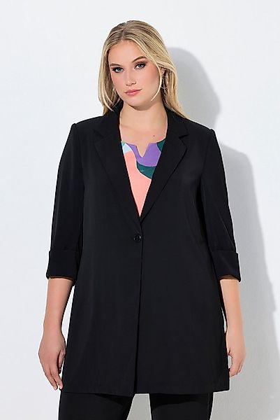 Ulla Popken Blusenblazer Blazer Reverskragen Seitenschlitze 3/4-Arm günstig online kaufen