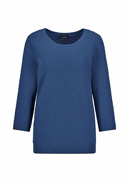 GOLDNER Rundhalspullover "Kurzgröße Halbarm Baumwollpullover mit Struktur" günstig online kaufen