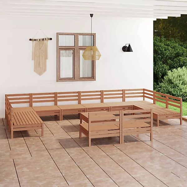 13-tlg. Garten-lounge-set Honigbraun Massivholz Kiefer günstig online kaufen