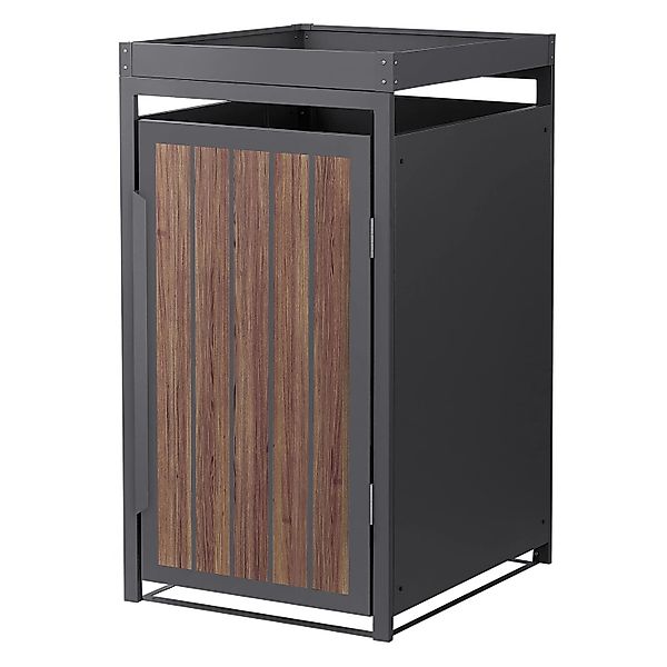 ML-Design Mülltonnenbox 1Er mit Pflanzdach Anthrazit-Holzoptik 240L günstig online kaufen