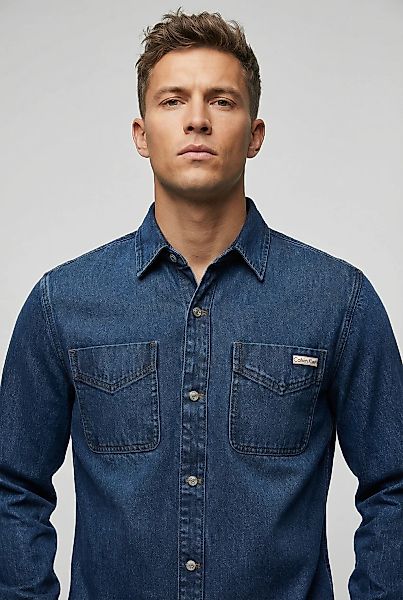 Calvin Klein Jeans Jeanshemd "90S HORIZON OVERSHIRT" Regular fit mit aufges günstig online kaufen