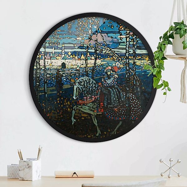 Rundes Gerahmtes Bild Wassily Kandinsky - Reitendes Paar günstig online kaufen