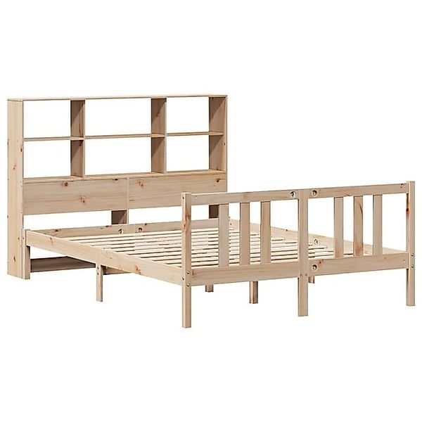 vidaXL Bett Massivholzbett mit Regal ohne Matratze 150x200 cm Kiefernholz günstig online kaufen